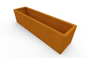 Moderno kovinsko korito za rože - jeklo Corten - dimenzije 30x120x30 cm