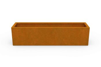 Moderno kovinsko korito za rože - jeklo Corten - dimenzije 30x120x30 cm