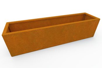 Moderno kovinsko korito za rože - jeklo Corten - dimenzije 30x120x30 cm