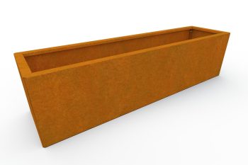 Moderno kovinsko korito za rože - jeklo Corten - dimenzije 30x120x30 cm