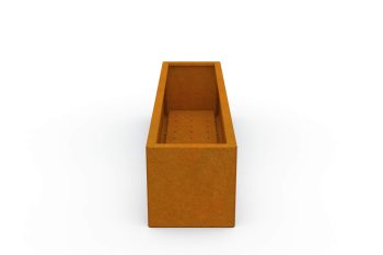 Moderno kovinsko korito za rože - jeklo Corten - dimenzije 30x120x30 cm