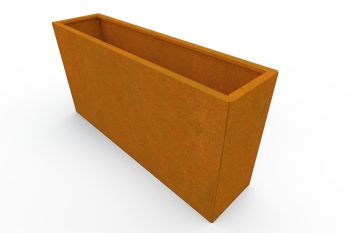 Moderno kovinsko korito za rože - jeklo Corten - dimenzije 30x120x60 cm