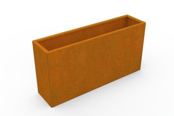 Moderno kovinsko korito za rože - jeklo Corten - dimenzije 30x120x60 cm