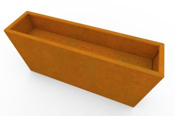 Moderno kovinsko korito za rože - jeklo Corten - dimenzije 30x120x60 cm