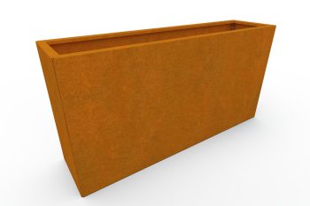 Moderno kovinsko korito za rože - jeklo Corten - dimenzije 30x120x60 cm