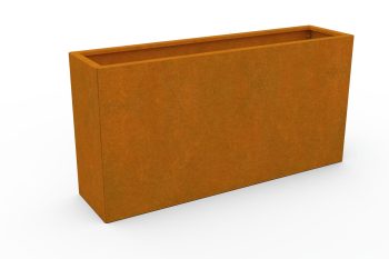 Moderno kovinsko korito za rože - jeklo Corten - dimenzije 30x120x60 cm