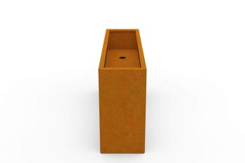 Moderno kovinsko korito za rože - jeklo Corten - dimenzije 30x120x60 cm