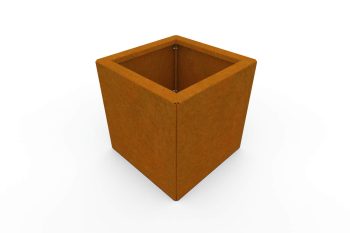 Moderno kovinsko korito za rože - jeklo Corten - dimenzije 30x30x30 cm