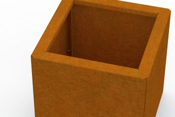 Bližnji pogled na kot cvetličnego korito Flamula s prikazom enostavne montaže s stranskimi vijaki.