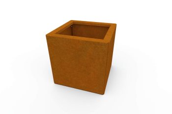 Moderno kovinsko korito za rože - jeklo Corten - dimenzije 30x30x30 cm