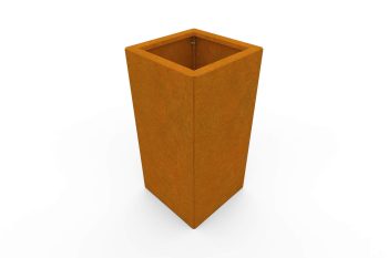 Moderno kovinsko korito za rože - jeklo Corten - dimenzije 30x30x60 cm