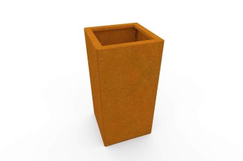 Moderno kovinsko korito za rože - jeklo Corten - dimenzije 30x30x60 cm