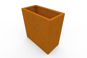 Moderno kovinsko korito za rože - jeklo Corten - dimenzije 30x60x60 cm