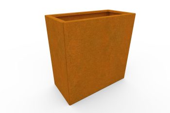 Moderno kovinsko korito za rože - jeklo Corten - dimenzije 30x60x60 cm
