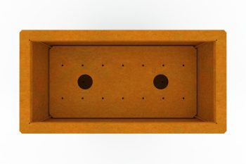 Moderno kovinsko korito za rože - jeklo Corten - dimenzije 30x60x60 cm