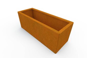 Moderno kovinsko korito za rože - jeklo Corten - dimenzije 30x80x30 cm
