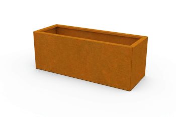 Moderno kovinsko korito za rože - jeklo Corten - dimenzije 30x80x30 cm