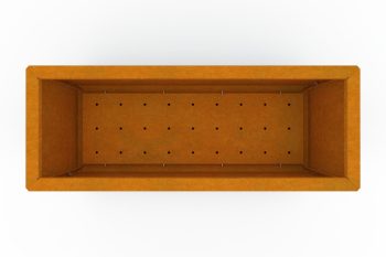 Moderno kovinsko korito za rože - jeklo Corten - dimenzije 30x80x30 cm