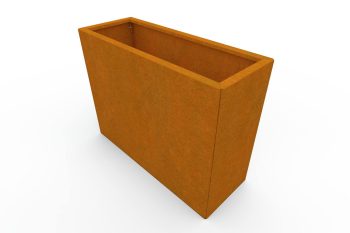 Moderno kovinsko korito za rože - jeklo Corten - dimenzije 30x80x60 cm