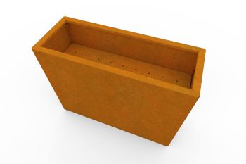 Moderno kovinsko korito za rože - jeklo Corten - dimenzije 30x80x60 cm