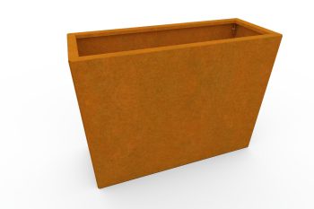 Moderno kovinsko korito za rože - jeklo Corten - dimenzije 30x80x60 cm