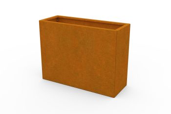 Moderno kovinsko korito za rože - jeklo Corten - dimenzije 30x80x60 cm