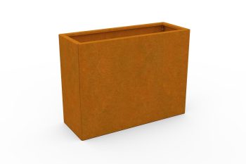 Moderno kovinsko korito za rože - jeklo Corten - dimenzije 30x80x60 cm