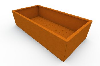 Moderno kovinsko korito za rože - jeklo Corten - dimenzije 60x120x30 cm