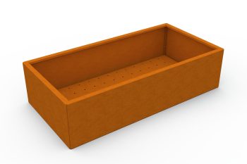 Moderno kovinsko korito za rože - jeklo Corten - dimenzije 60x120x30 cm