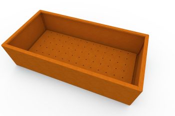 Moderno kovinsko korito za rože - jeklo Corten - dimenzije 60x120x30 cm