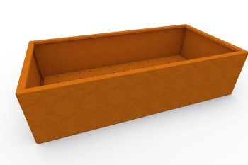 Moderno kovinsko korito za rože - jeklo Corten - dimenzije 60x120x30 cm