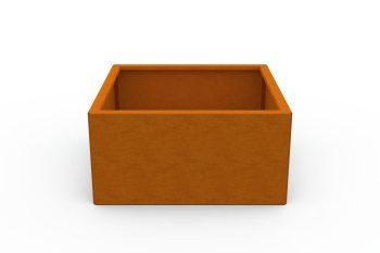 Moderno kovinsko korito za rože - jeklo Corten - dimenzije 60x60x30 cm