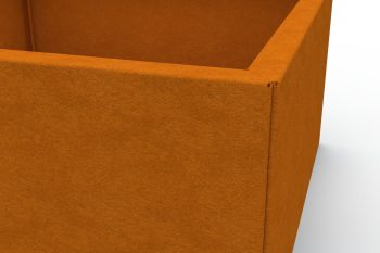 Bližnji pogled na kot cvetličnego korito Flamula s prikazom enostavne montaže s stranskimi vijaki.