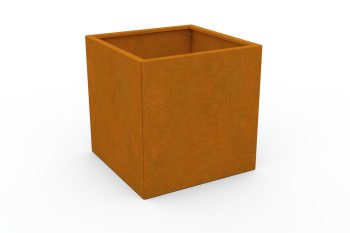 Moderno kovinsko korito za rože - jeklo Corten - dimenzije 60x60x60 cm