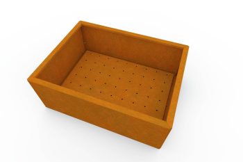 Moderno kovinsko korito za rože - jeklo Corten - dimenzije 60x80x30 cm