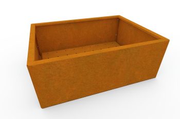 Moderno kovinsko korito za rože - jeklo Corten - dimenzije 60x80x30 cm