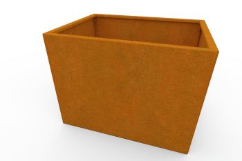 Moderno kovinsko korito za rože - jeklo Corten - dimenzije 60x80x60 cm