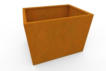 Moderno kovinsko korito za rože - jeklo Corten - dimenzije 60x80x60 cm