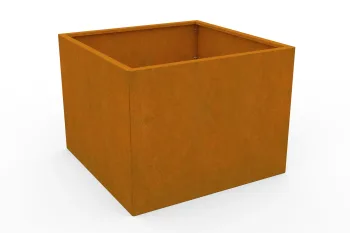 Corten cvetlično korito 80x80x60 cm - perspektivni pogled