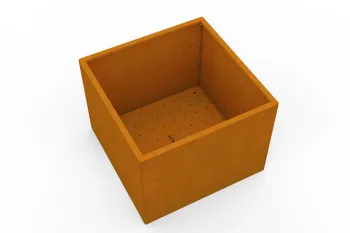 Corten cvetlično korito 80x80x60 cm s perforiranim dnom