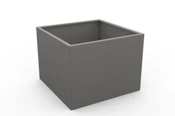 Cvetlično korito 80x80x60 cm RAL9007 FS - perspektivni pogled