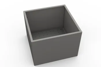 Cvetlično korito 80x80x60 cm RAL9007 FS s perforiranim dnom