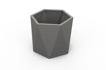 Cvetlično korito HX 60×60 cm RAL9007 FS